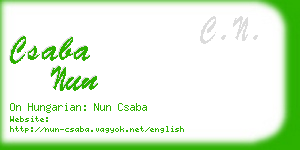 csaba nun business card